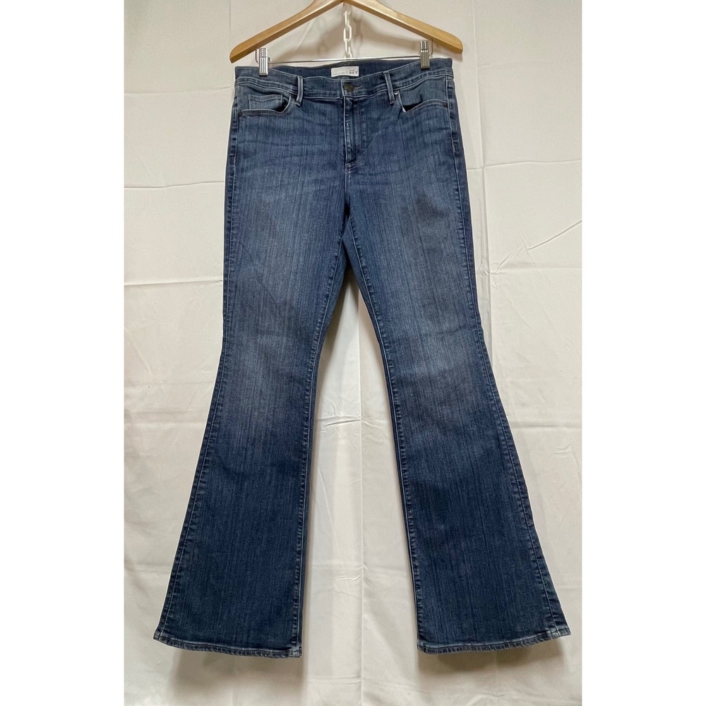 LOFT Womens Flare Jeans Medium Wash Mid Rise Bootcut Denim Size 31/12
